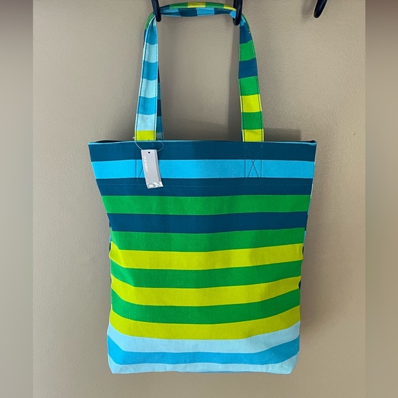 Old Navy Handbags - Striped Blue, Green and Yellow Tote Bag By Old Navy